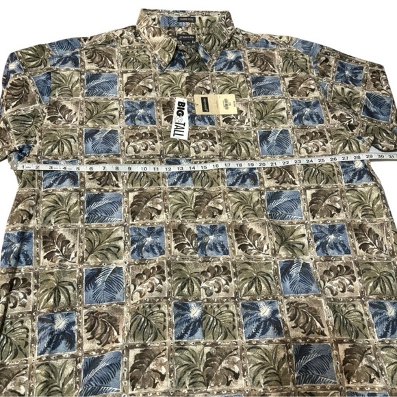 NWT St. John’s Bay Men's Short Sleeve Button Up Shirt Tropical Vacation Size 3XL - Picture 9 of 12